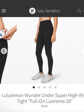 Lululemon Wunder Under HR Full-On Luxtreme 28" Leggings - Black Size 10 EUC